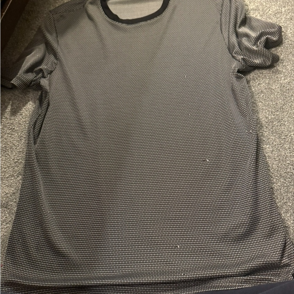 Perry Ellis Gray Patterned Short Sleeve Tee